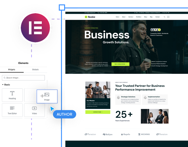 Elementor page builder icon