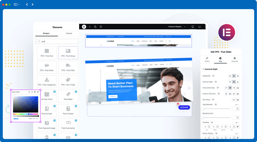 Reobiz theme feature screenshot 1
