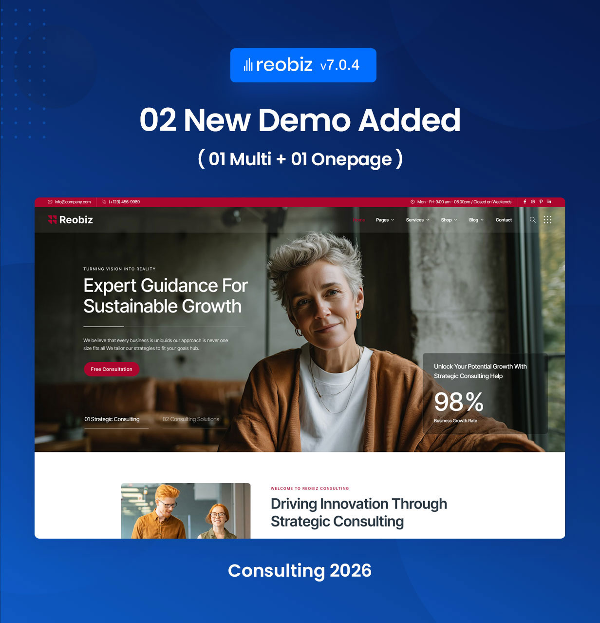 Reobiz - Business WordPress Theme 